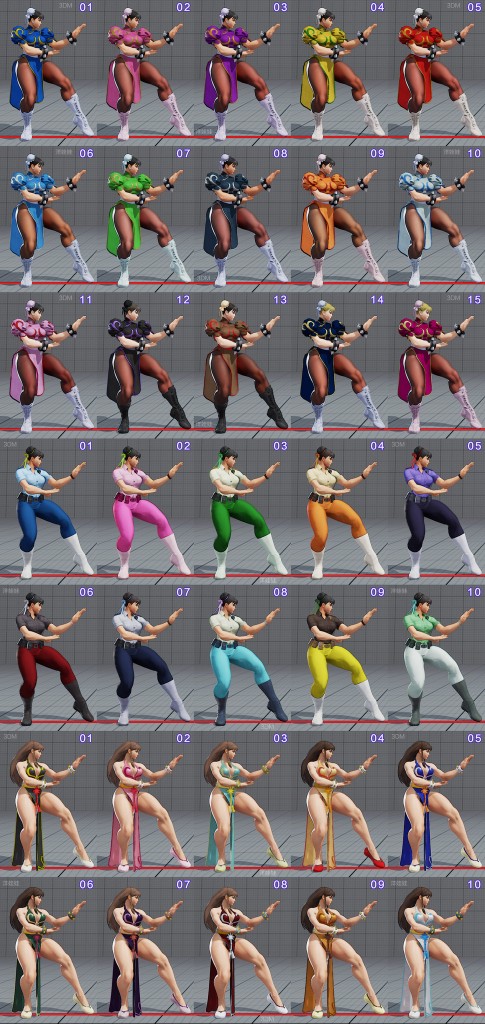 street fighter 5 costumes et couleurs 01