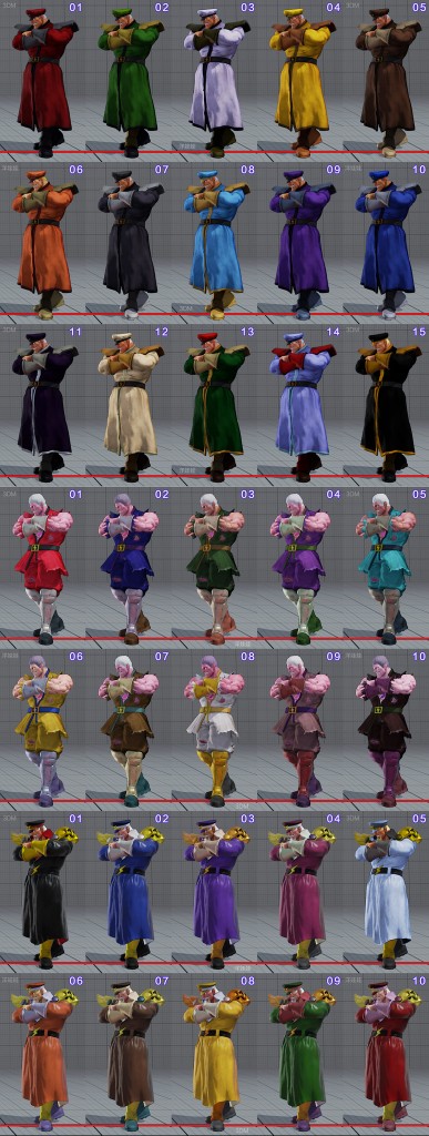 street fighter 5 costumes et couleurs 02