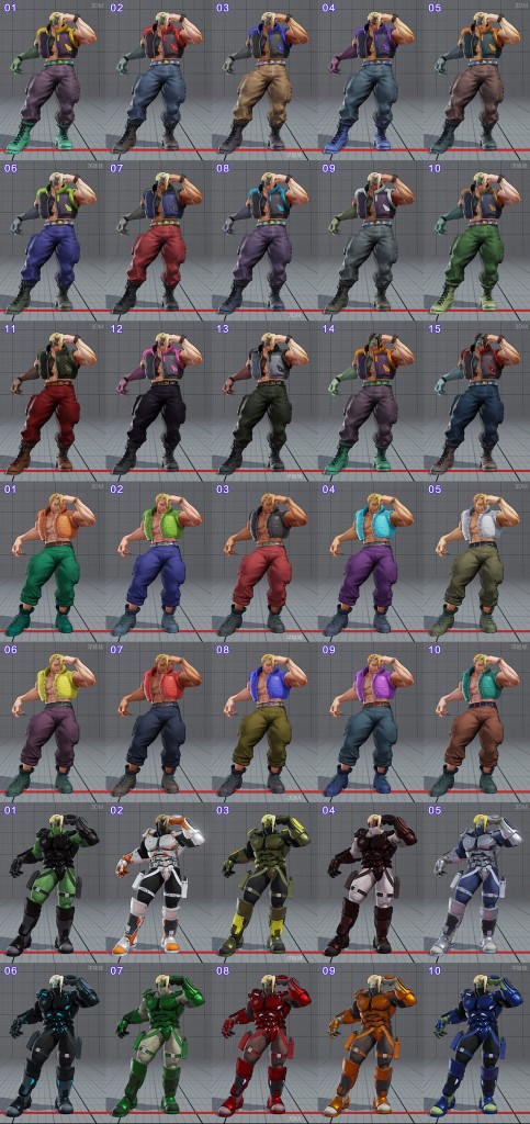 street fighter 5 costumes et couleurs 05