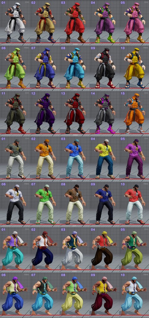 street fighter 5 costumes et couleurs 08