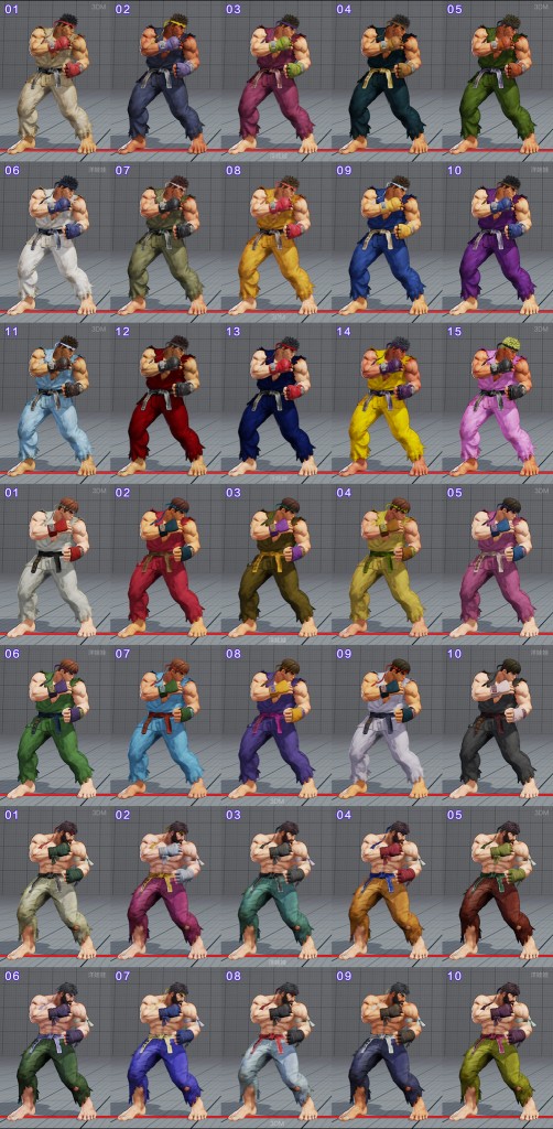 street fighter 5 costumes et couleurs 10