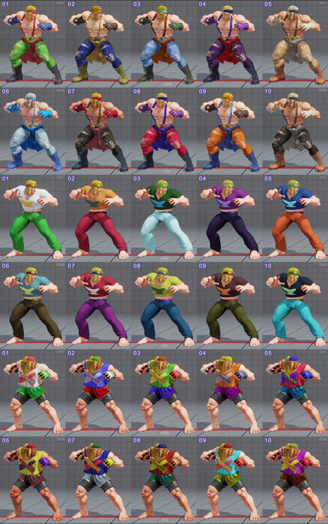 street fighter 5 costumes et couleurs 14