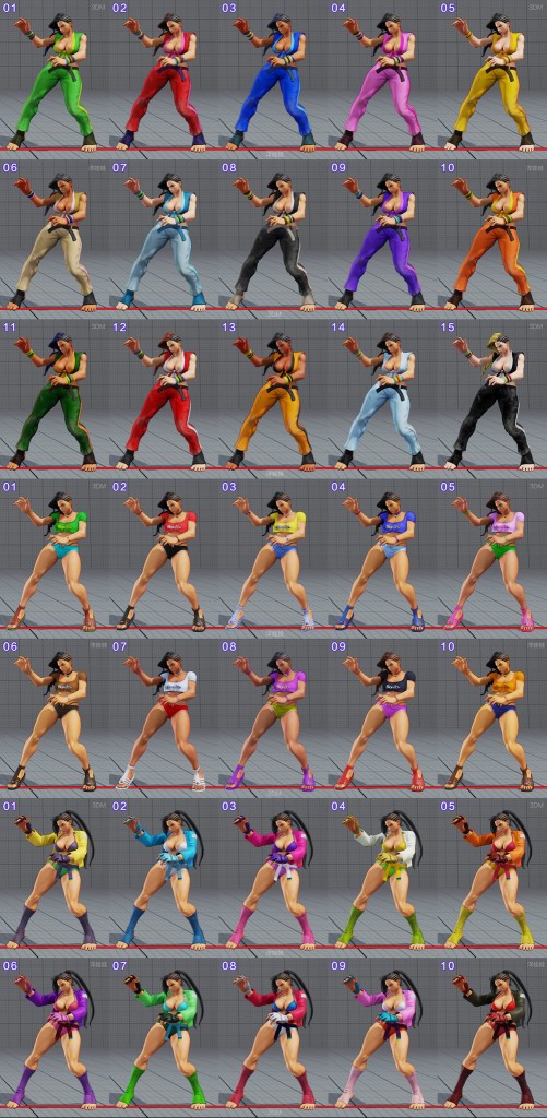 street fighter 5 costumes et couleurs 15