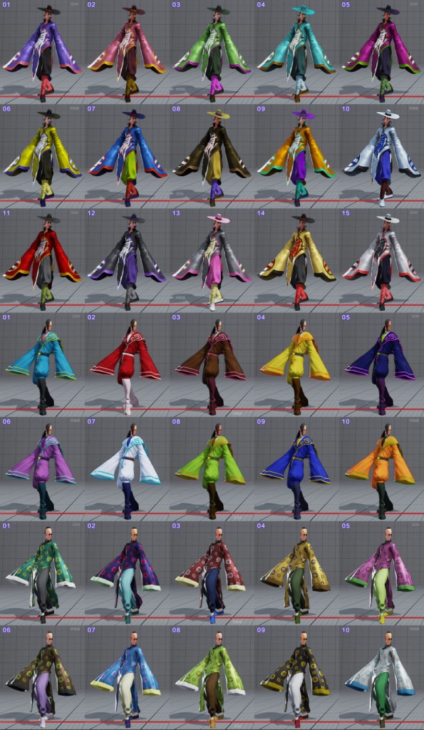 street fighter 5 costumes et couleurs 17