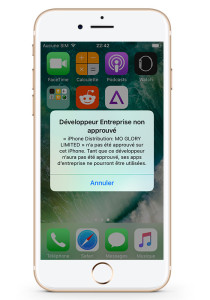 dev non autorise iPhone