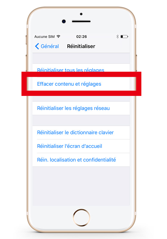 effacer contenu iPhone