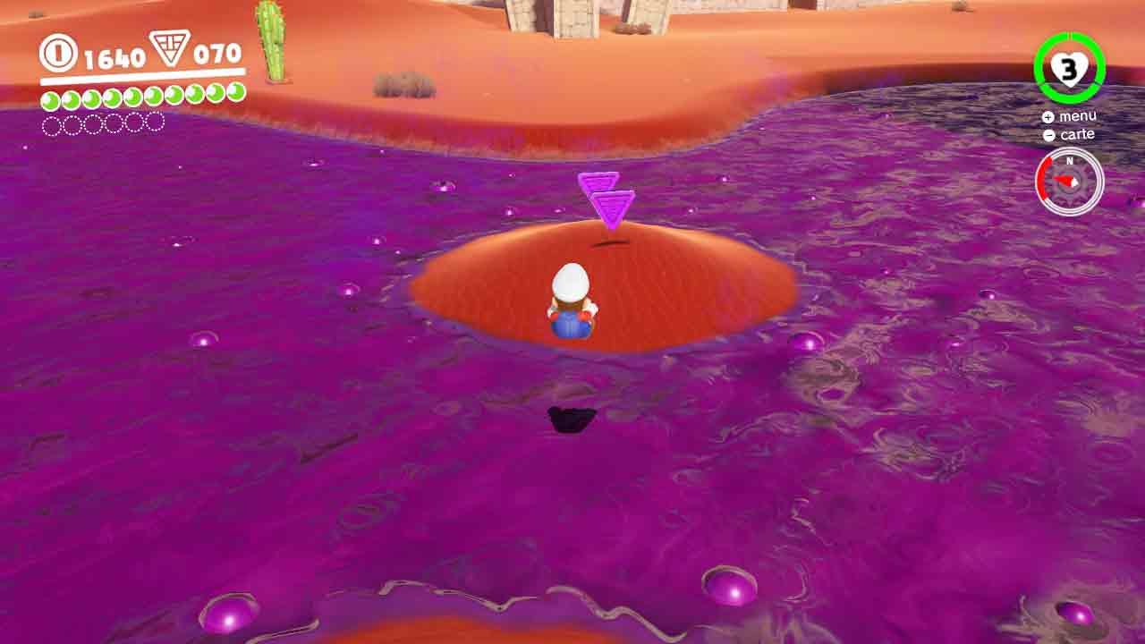 Guide Super Mario Odyssey – ou se trouve les pièces violettes au pays des Sables (Monde 2) deuxième partie
