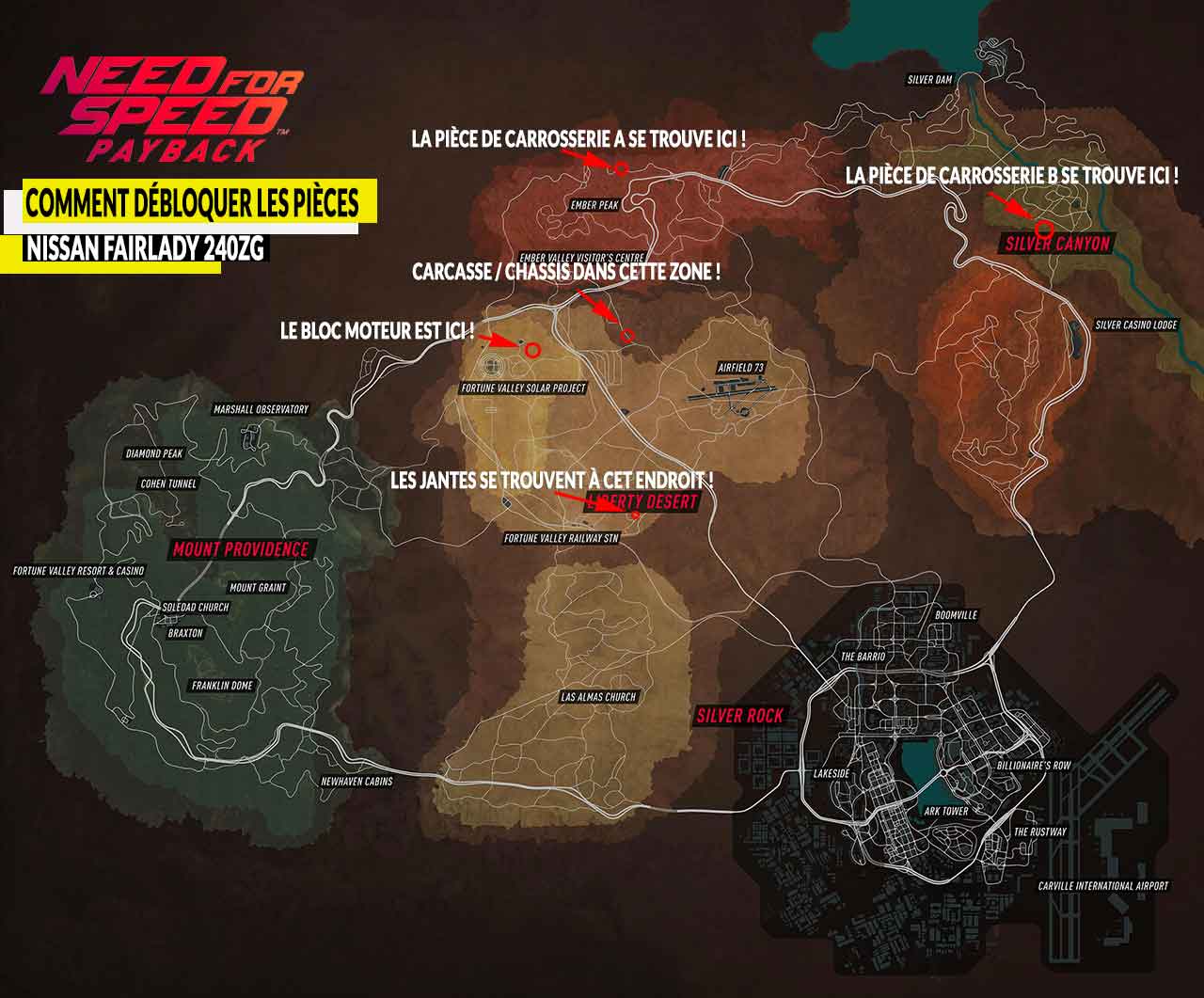 Need for speed payback трофеи карта
