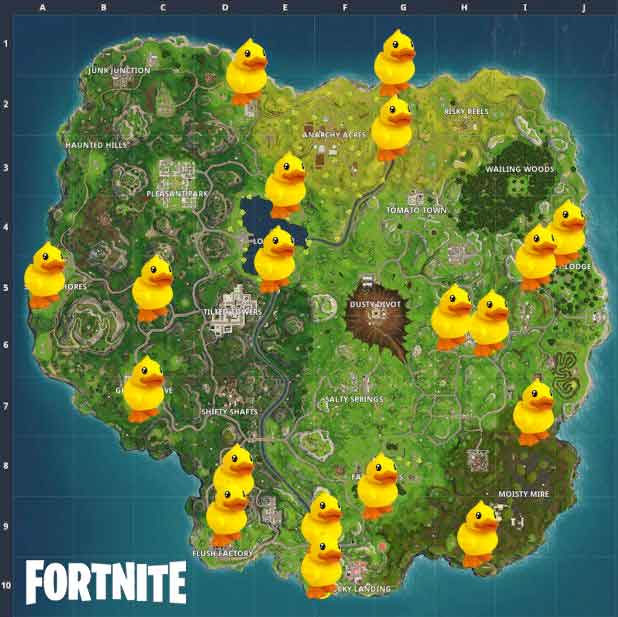 Fortnite Defi Saison 4 Emplacement Canards En Plastique Generation - fortnite defi saison 4 emplacement canards en plastique