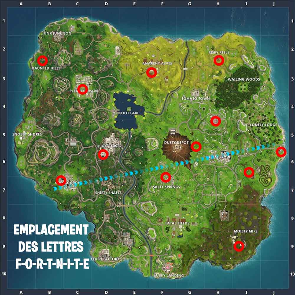 Fortnite Defi Saison 4 Emplacement Des Lettres F O R T N I T E - fortnite map saison 4 defi des lettres