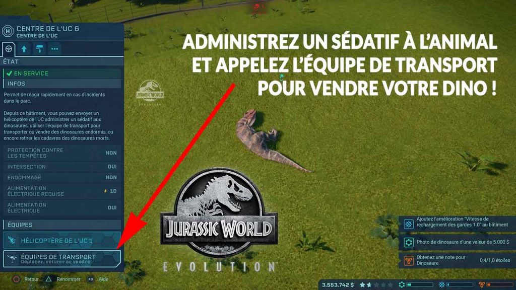 Jurassic-World-Evolution_tuto-vendre-dinosaures