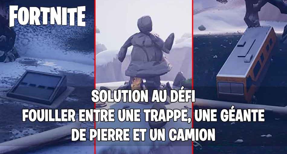 fortnite solution defi sema!   ine 8 saison 7 trappe - tete geante fortnite map saison 8