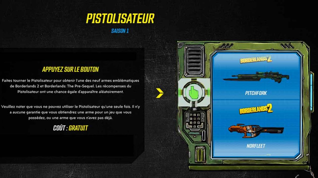 borderlands-3-programme-VIP-pistolisateur