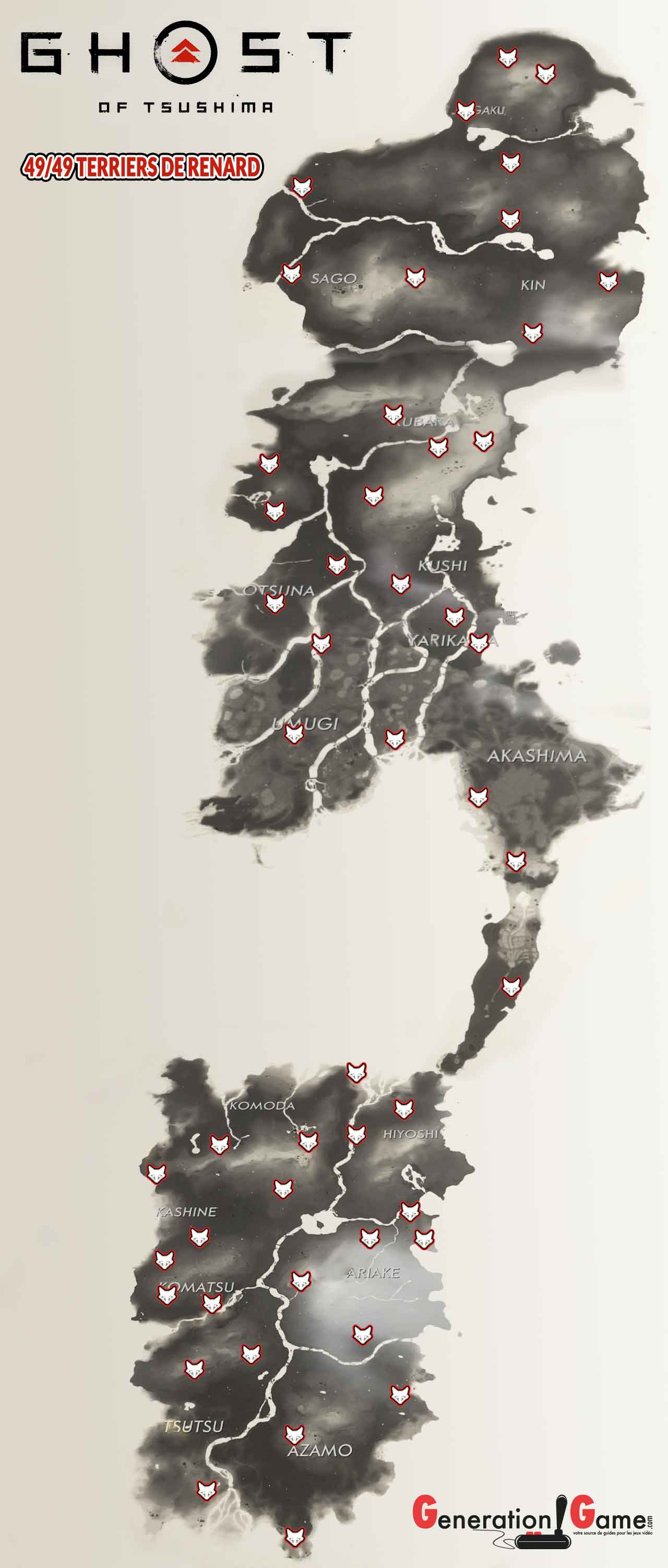 map-ghost-of-tsushima-emplacements-de-tous-les-terriers-de-renards