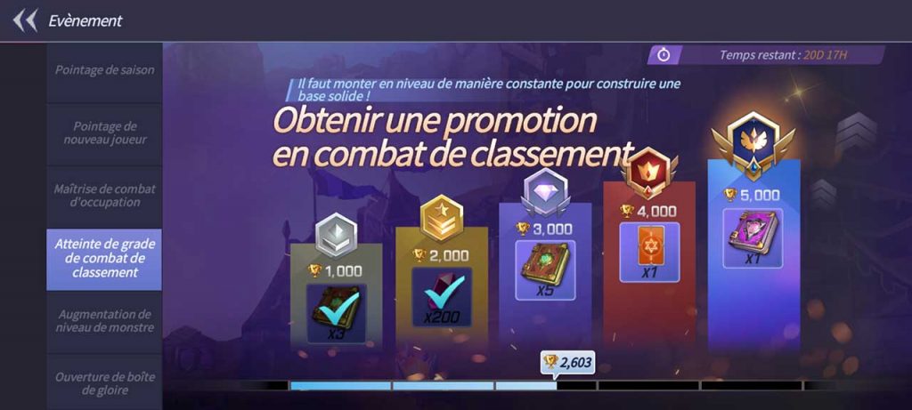 evenement-atteinte-de-grade-de-combat-classement-Summoners-War-Lost-Centuria