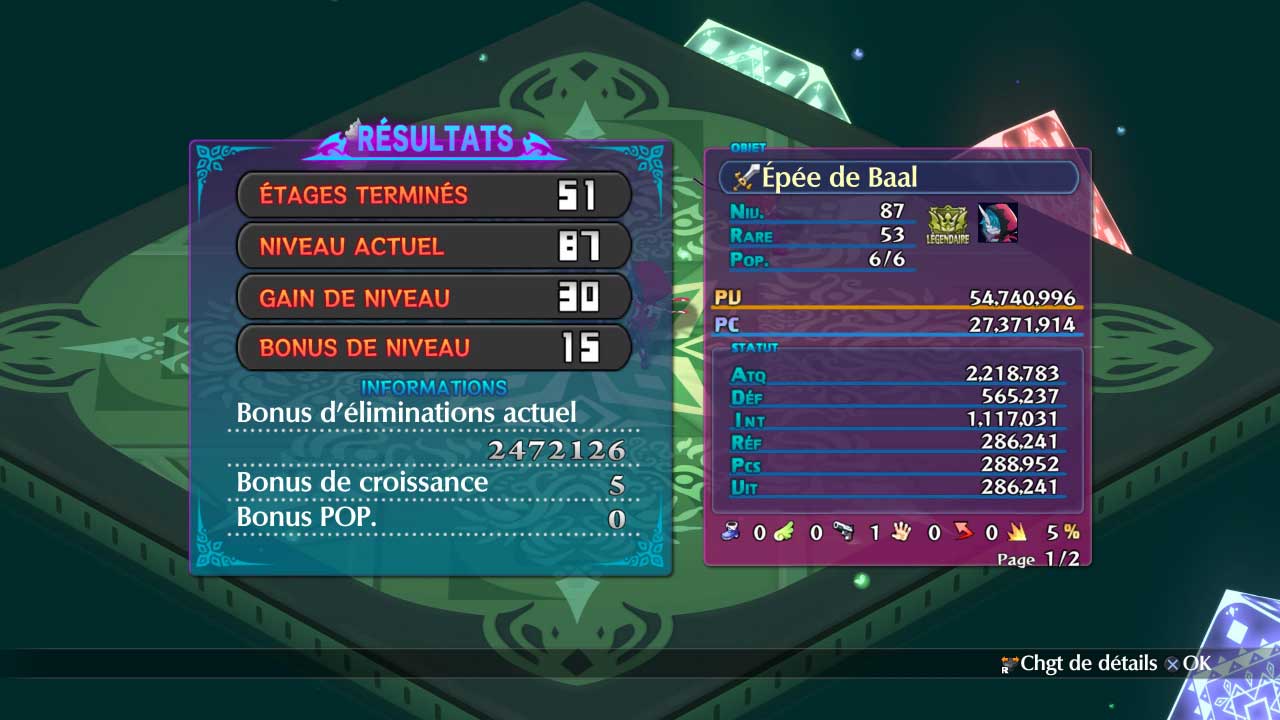 Disgaea-6-Complete-epee-de-baal-stats-monde-des-objets