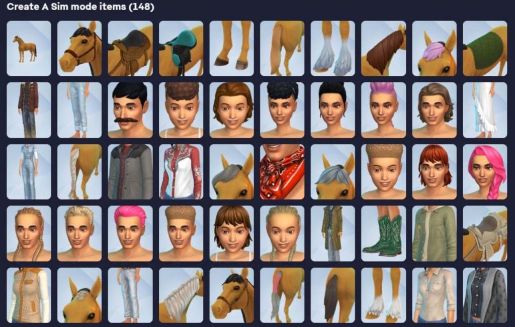 sims-4-vie-au-ranch-elements-cosmetiques-et-chevaux-liste-01