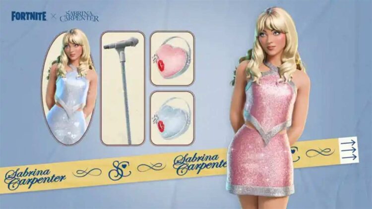 Sabrina-Carpenter-Fortnite-skin-avec-robe-rose